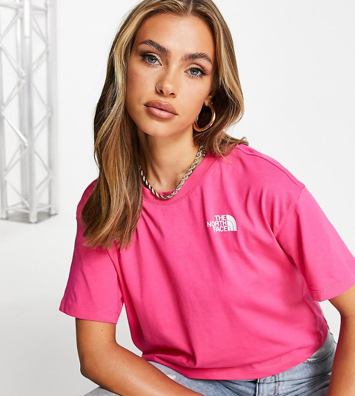The North Face Simple Dome Cropped T-shirt In Pink Exclusive At Asos