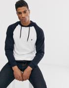 French Connection Long Sleeve Raglan Hooded Top-white