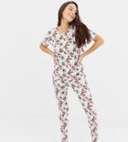 Boohoo Holidays Legging Pyjama Set In Multi - Multi