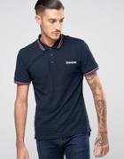 Lambretta Mens Tipping Pique Polo - Navy