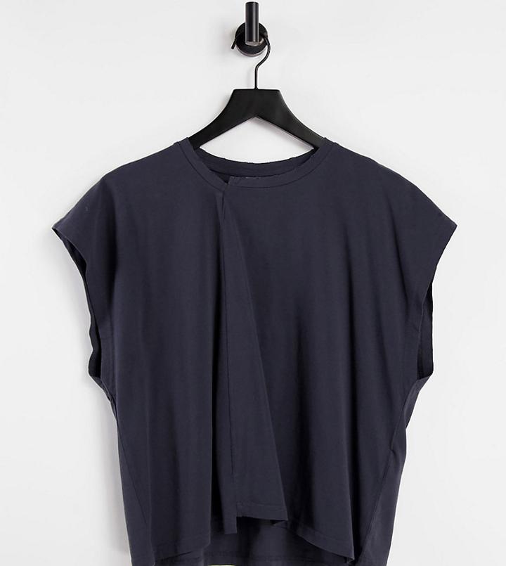 Noisy May Petite Sleeveless T-shirt In Washed Black