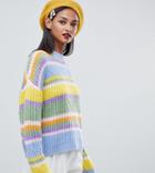 Asos Design Tall Cropped Sweater In Stripe - Multi