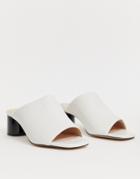 Office Mila White Faux Leather Sandals With Contrast Heel - White