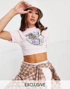 Reclaimed Vintage Inspired Fitted T Shirt With Ice Cream Print In Pink