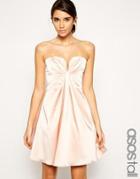 Asos Tall Twist Plunge Bandeau Mini Dress - Nude