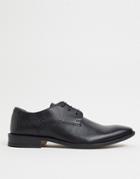 Silver Street Leather Lace Up Derby Shoes In Black Lizard