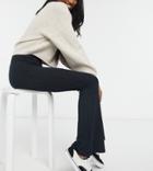 New Look Tall Rib Flared Legging In Black