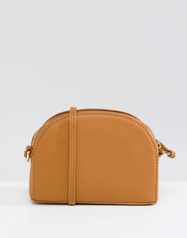 Asos Design Half Moon Bag In Water Based Pu - Yellow