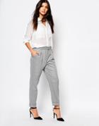 Mango Tailored Peg Pants - Light Pastel Grey