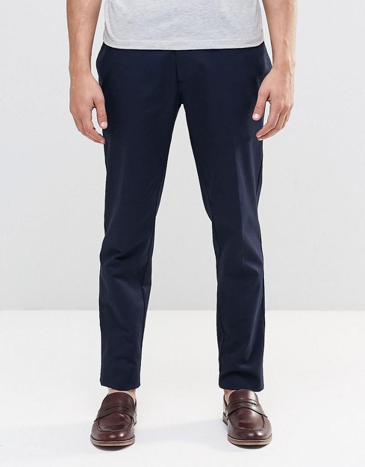 Asos Skinny Smart Chino Pants In Navy - Navy