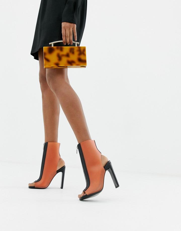 Asos Design Elody Heeled Boots - Orange