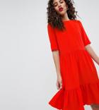 Y.a.s Tall Sadur Tiered Shift Dress - Red