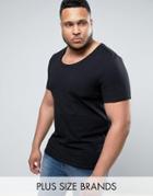 Asos Plus Muscle T-shirt With Scoop Neck In Black - Black