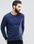 Religion Distressed Sweatshirt - Mid Blue