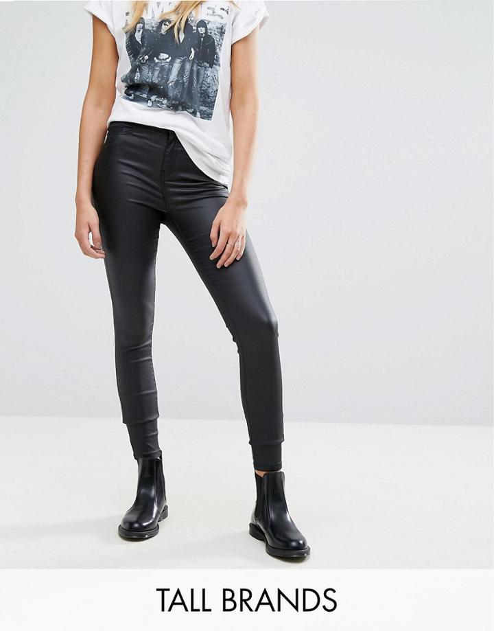 Noisy May Tall Coated Jean - Black