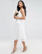 Asos Bridal Lace Cami Midi Dress - White