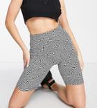 Noisy May Exclusive Legging Shorts In Wavy Checkerboard - Part Of A Set-multi
