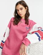 Topshop Indiana Color Blocked Sweatshirt In Multi