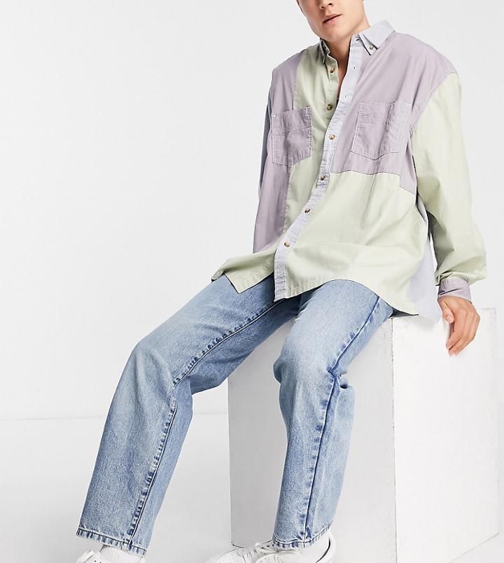 Collusion X005 Straight Leg Jeans In Vintage Wash Blue-blues
