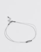 Asos Design Slim Bead Anklet In Gray - Gray
