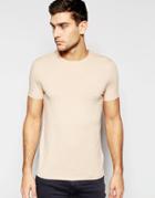 Asos Muscle T-shirt With Crew Neck In Beige Marl - Cuban Sand Marl
