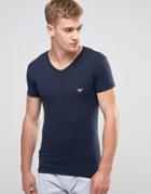 Emporio Armani Big Eagle Muscle Fit T-shirt In Navy V-neck - Navy
