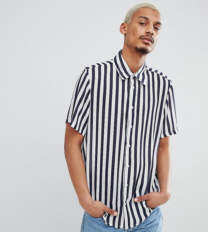 Milk It Shirt In Blue Stripe - White