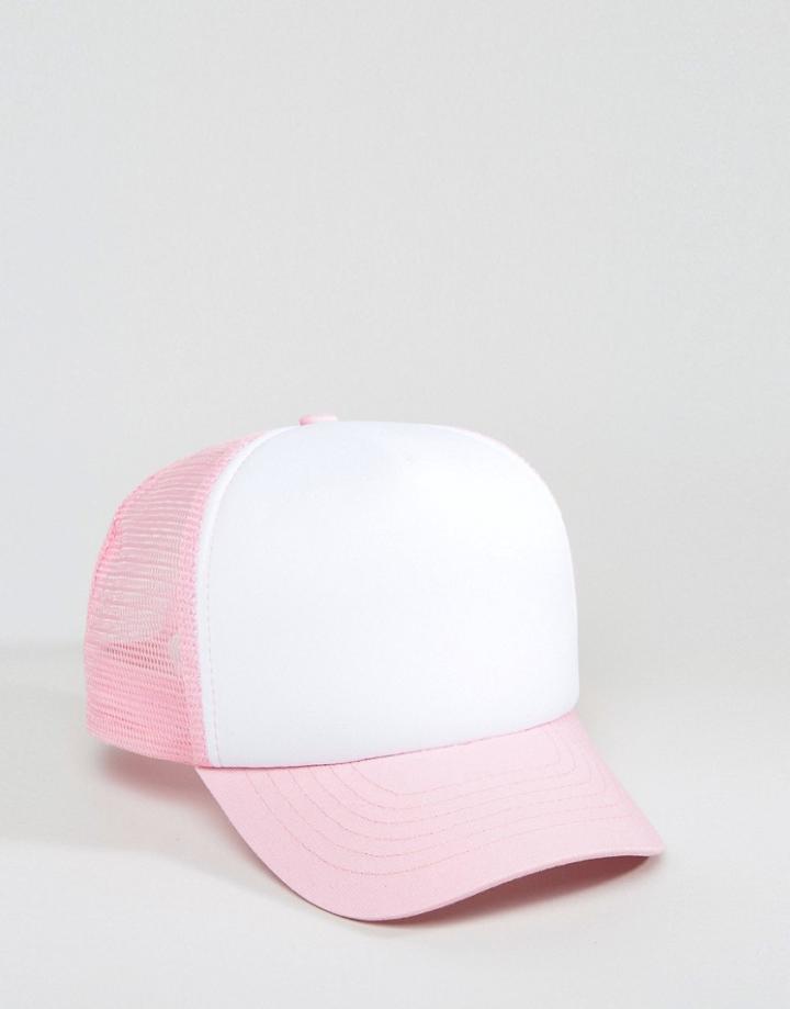 Artsac Workshop Trucker Cap With Contrast Peak - Pink