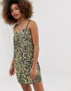 Collusion Snake Print Cami Mini Dress - Multi