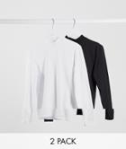 Asos Design Muscle Long Sleeve T-shirt With Turtle Neck 2 Pack Multipack