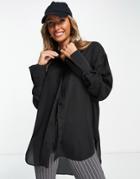 Asos Design Oversized Soft Shirt In Black