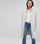 Asos Tall Oversized Coat With Funnel Neck - Cream