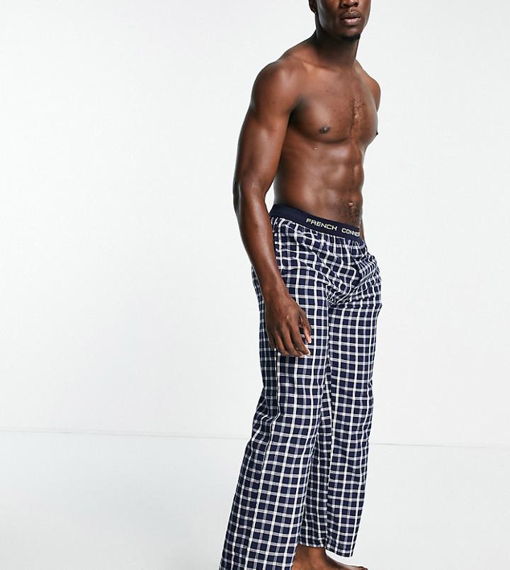 French Connection Tall Woven Pants In Navy And White-blues