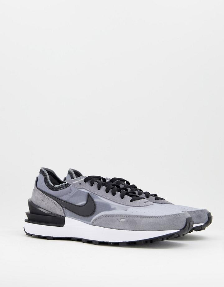 Nike Waffle One Se Sneakers In Cool Gray/black