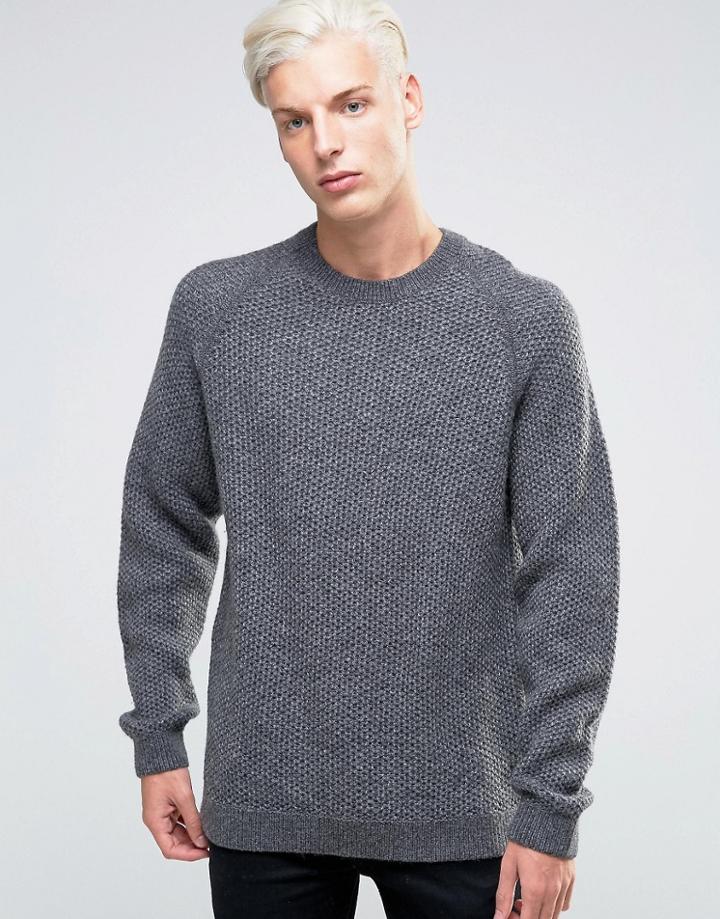Weekday Knot Knit Texture Sweater - Gray