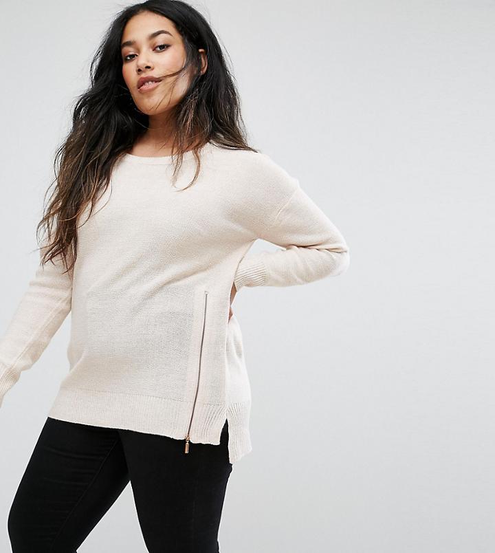 Brave Soul Plus Round Neck Sweater - Pink