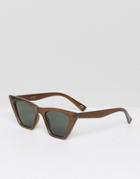 Asos Cat Eye Sunglasses With Square Frame - Brown