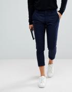 Selected Homme Smart Cropped Pants In Navy Pinstripe - Navy