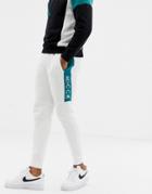 Nicce Skinny Joggers In White Color Block - White