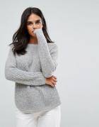 Only Ribbed Knitted Sweater - Gray