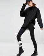 Ellesse Leggings With Stripe On On Leg And Logo On The Back - Black