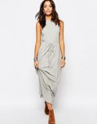 Esprit Tie Waist Jersey Maxi Dress - Gray