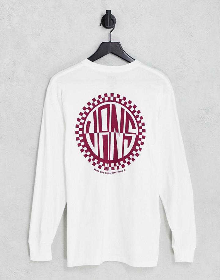 Vans Retro Circle Long Sleeve Back Print T-shirt In White