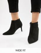 New Look Wide Fit Heeled Ankle Boot - Black