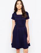 Sugarhill Boutique Carissa Fit And Flare Ponte Dress - Navy