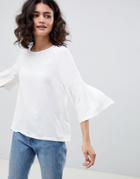 Just Female Garner Fluted Sleeve Blouse