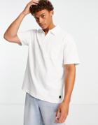 Only & Sons Oversize Textured Revere Polo In White