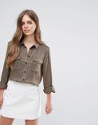 Pieces Kim Utility Style Shirt - Green