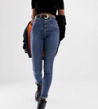 Collusion Tall Skinny Jeans In Mid Wash Blue - Blue