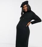 New Look Maternity Rollneck Dress In Black
